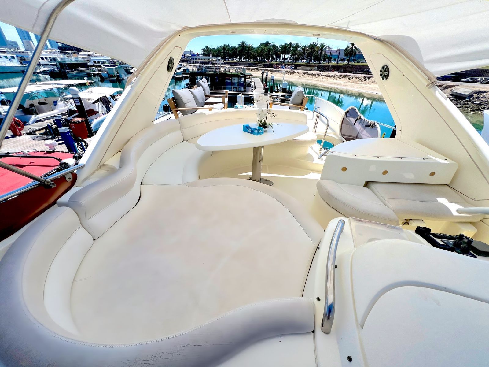 Azimut 55 luxury yacht charter Abu Dhabi Corniche